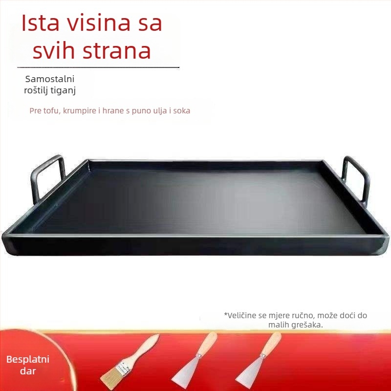 Teppanyaki grill ploča – željezna, kvadratnog oblika, sklopiva, za kućnu i komercijalnu upotrebu