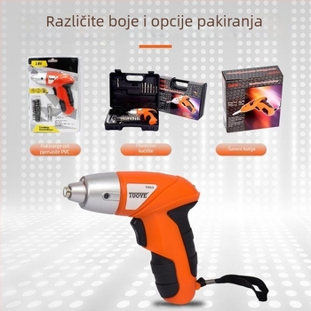 TUOYE Mini bežični električni odvijač s četkasti motorom i set pištolne bušilice, DC ≤ 48V, naprijed/nazad