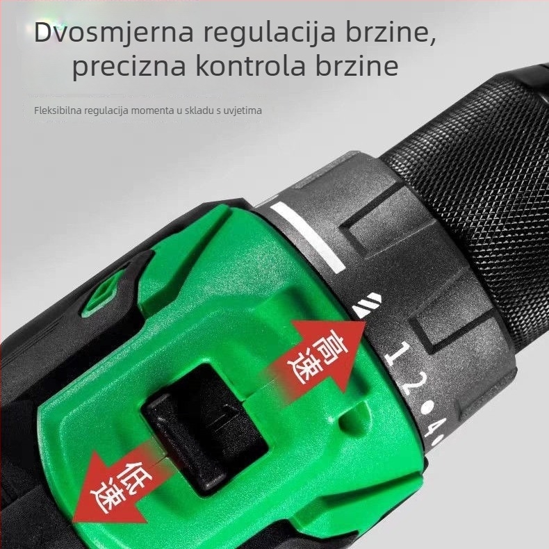 Ruib 16V bez četkica ručna bušilica visokog momenta BD-16T, punjiva Li-ion baterija, glatka regulacija brzine, 0–1600 rpm, naprijed/natrag, za kućnu upotrebu
