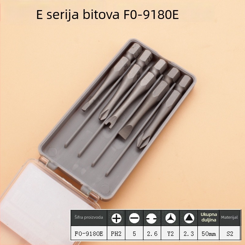 5-bitni set odvijača s pet različitih vrhova, od S2 čelične alatne, neizolirani, za zatezanje vijaka