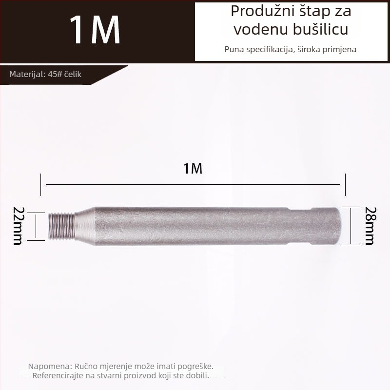 Proširena glava vodnog bušenja za bušilicu, Rhinestone extension rod, prilagodljivo