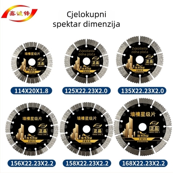 Dijamantni disk za beton – marka Xin Chengfeng, model King Kong Slot, proces sinteriranja, pogodan za obradu betona