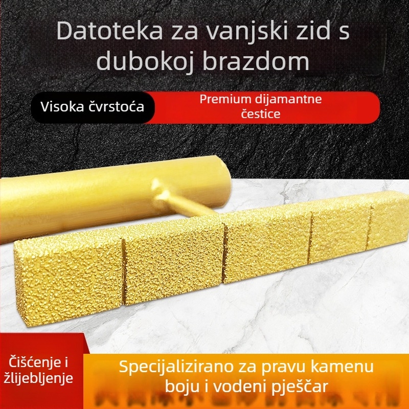 Meiyan ručni dijamantni fajl – kvadratni alat za kanale za vanjske zidove, braziran za obradu kamena