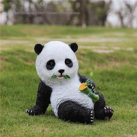 He cheng Vanjska Panda Skulptura za Vrt - Ugravirana, Jednostavnog i Modernog Stila, Za Travnjak i Dvorište, Idealno Kao Poslovni Poklon