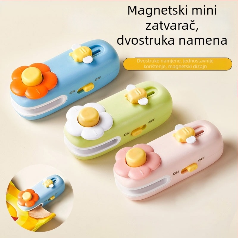 Mini ručna mašina za pečaćenje za kućnu upotrebu, zatvarač plastnih vrećica za grickice i očuvanje hrane.