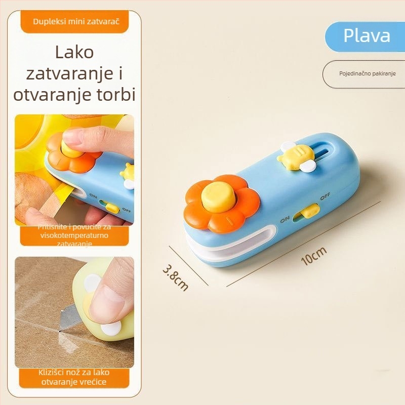 Mini ručna mašina za pečaćenje za kućnu upotrebu, zatvarač plastnih vrećica za grickice i očuvanje hrane.
