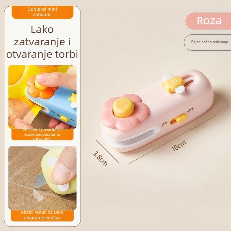 Mini ručna mašina za pečaćenje za kućnu upotrebu, zatvarač plastnih vrećica za grickice i očuvanje hrane.