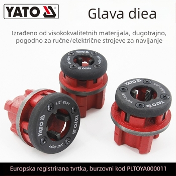 YATO Matrična glava za zavijanje cijevi – za ručne i električne strojeve za zavijanje