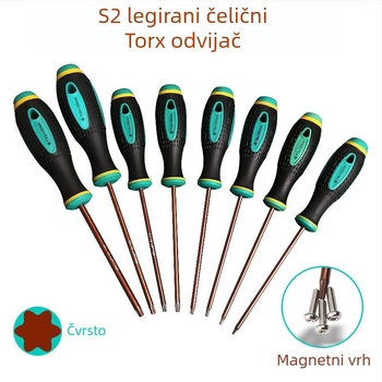 S2 specijalno oblikovan odvijač od S2 čelika, magnetski i izolirani držač, plastična drška