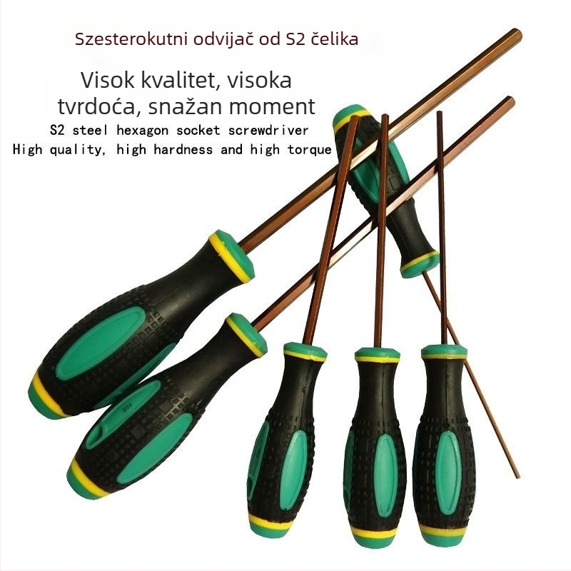 S2 specijalno oblikovan odvijač od S2 čelika, magnetski i izolirani držač, plastična drška