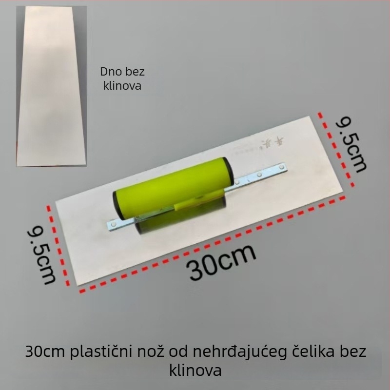 Špatula za žbukanje s plastičnim držalom, nehrđajući čelik, debljina 0,5 mm