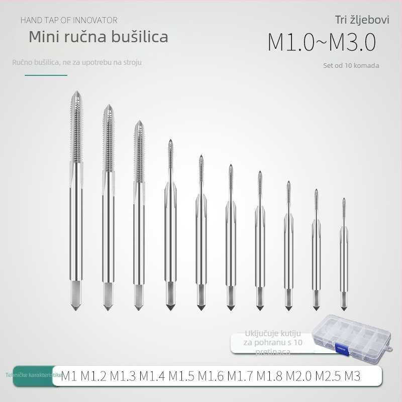 Mini metrički zavrtni set M1, M1.2, M1.4, M1.6, M2.5