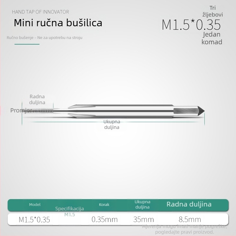 Mini metrički zavrtni set M1, M1.2, M1.4, M1.6, M2.5