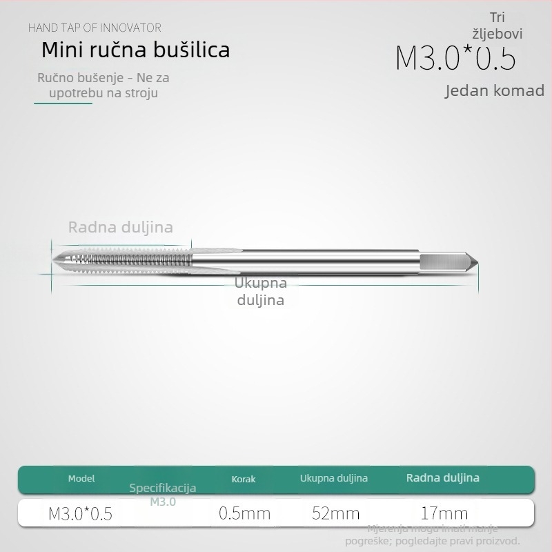 Mini metrički zavrtni set M1, M1.2, M1.4, M1.6, M2.5