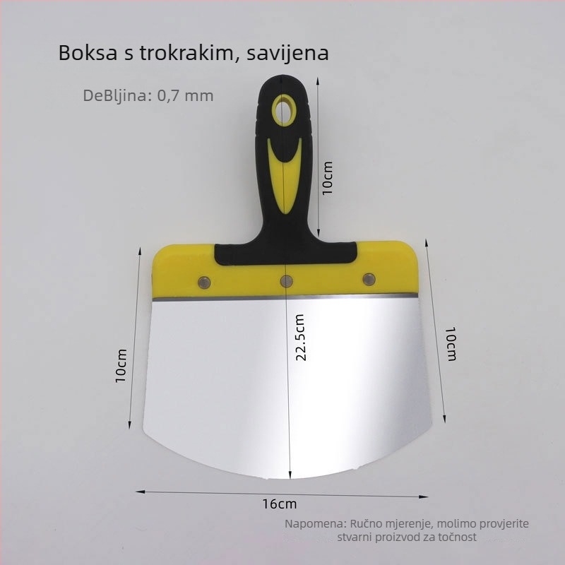 Set alata za žbukanje od nehrđajućeg čelika s lukim oblikom – špahtla i žbukarski alat
