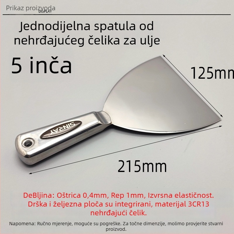 Glettvas od nehrđajućeg čelika, monoblok konstrukcija, debela, visokokvalitetna drška – Chuanyue