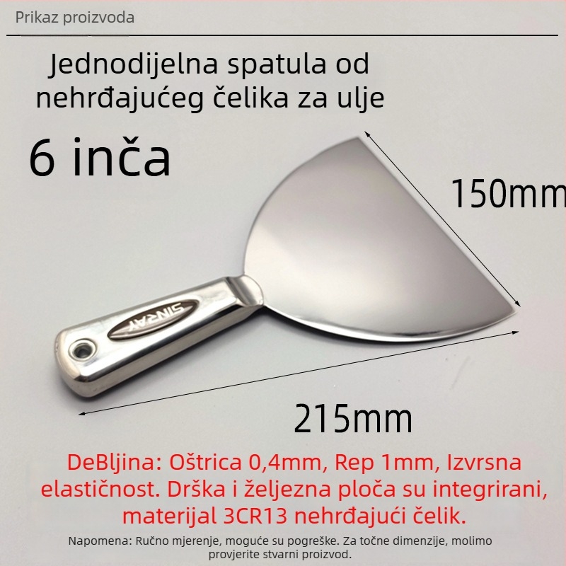 Glettvas od nehrđajućeg čelika, monoblok konstrukcija, debela, visokokvalitetna drška – Chuanyue