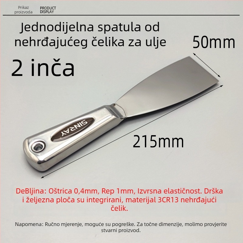 Glettvas od nehrđajućeg čelika, monoblok konstrukcija, debela, visokokvalitetna drška – Chuanyue