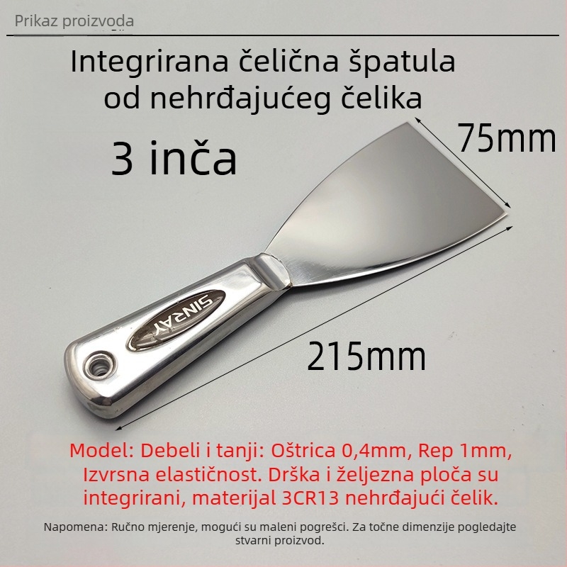 Glettvas od nehrđajućeg čelika, monoblok konstrukcija, debela, visokokvalitetna drška – Chuanyue