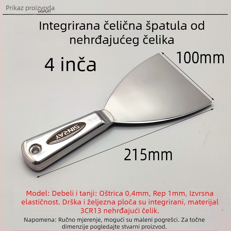 Glettvas od nehrđajućeg čelika, monoblok konstrukcija, debela, visokokvalitetna drška – Chuanyue