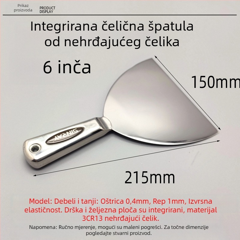 Glettvas od nehrđajućeg čelika, monoblok konstrukcija, debela, visokokvalitetna drška – Chuanyue