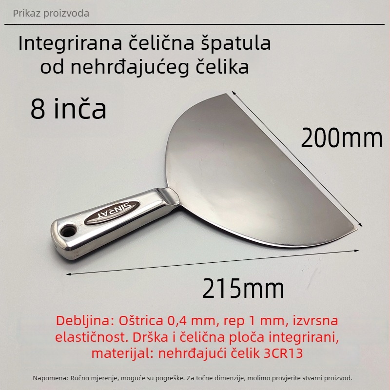 Glettvas od nehrđajućeg čelika, monoblok konstrukcija, debela, visokokvalitetna drška – Chuanyue