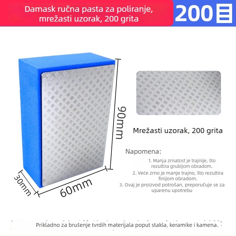 Emery ručni alat za rubove pločica i stakla, dijamantno poliranje — Model: Emery Hand Wipe, Marka: Fu Xin, Industrija: obrada stakla, Proces proizvodnje: elektroplatiranje