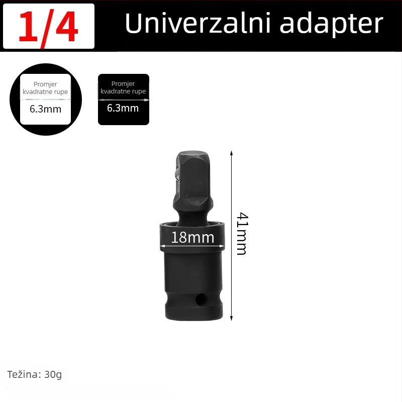 YiShun adapter za udarni ključ – teški skup konverzije za pneumatski i električni odvijač, kvadratni pogon, materijal 40 Chrome, fosfatni završni premaz