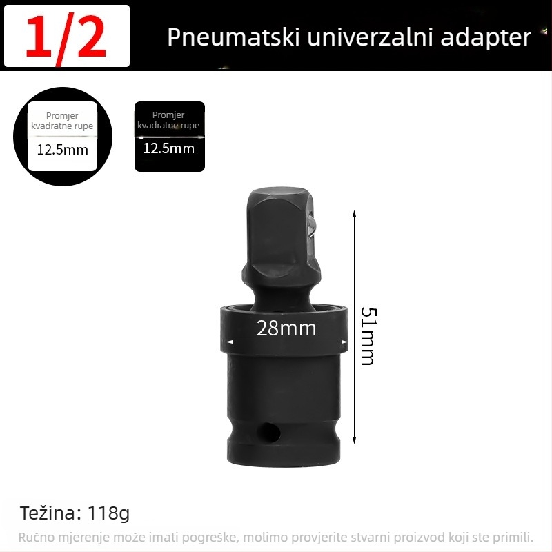 YiShun adapter za udarni ključ – teški skup konverzije za pneumatski i električni odvijač, kvadratni pogon, materijal 40 Chrome, fosfatni završni premaz