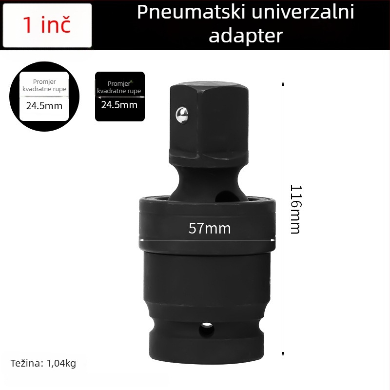 YiShun adapter za udarni ključ – teški skup konverzije za pneumatski i električni odvijač, kvadratni pogon, materijal 40 Chrome, fosfatni završni premaz