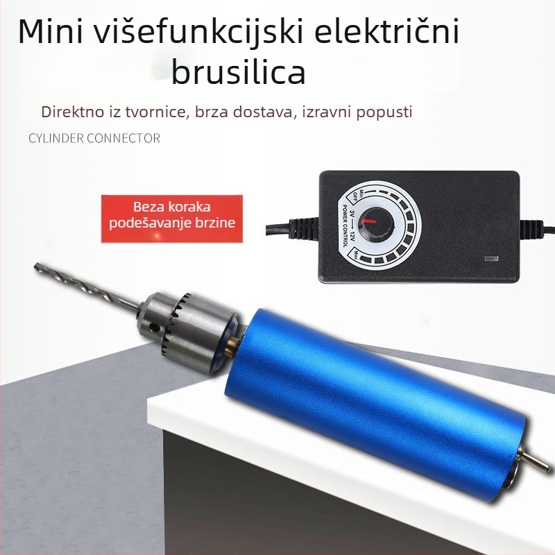 Mini ručna električna bušilica s neprekidnom regulacijom brzine, za graviranje nefrita i čišćenje, višenamjenski alat, 12V DC, čeljust za bušilicu