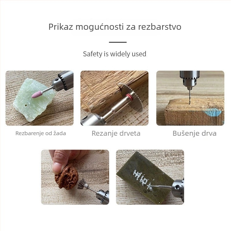 Mini ručna električna bušilica s neprekidnom regulacijom brzine, za graviranje nefrita i čišćenje, višenamjenski alat, 12V DC, čeljust za bušilicu