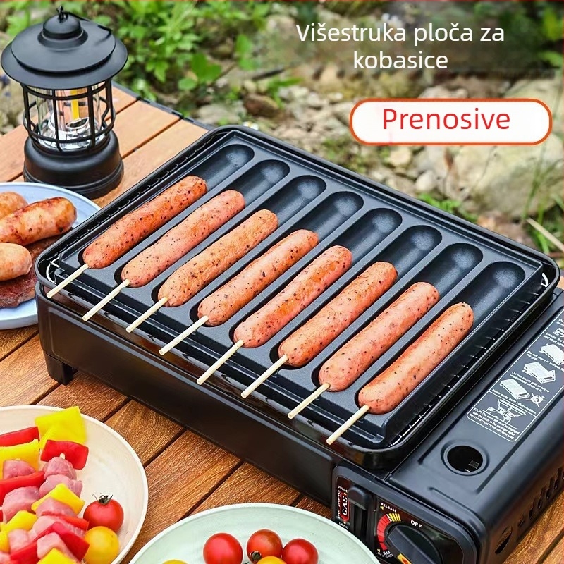 Kvadratna posuda za kobasice od legure – višenamjenska ploča od željeza, moderni minimalistički stil