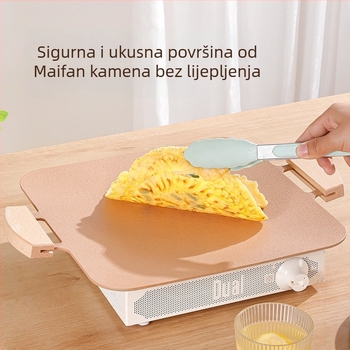 Aluminijska četvrtasta teppanyaki tava, bezdimna, prijenosna, višefunkcionalna, neprijanjajuća, lako se čisti, 1,1 kg