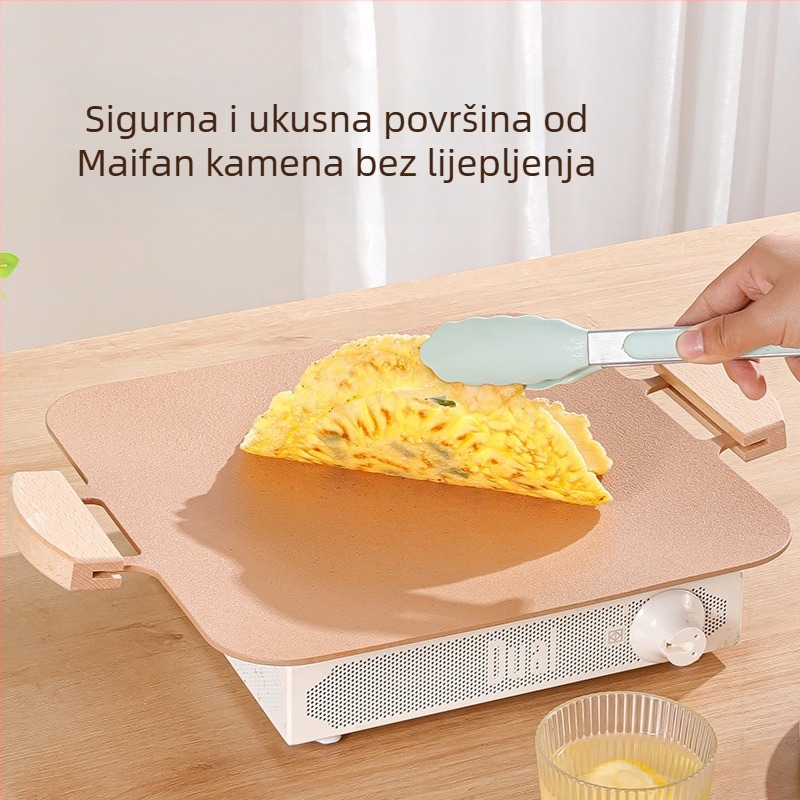 Aluminijska četvrtasta teppanyaki tava, bezdimna, prijenosna, višefunkcionalna, neprijanjajuća, lako se čisti, 1,1 kg