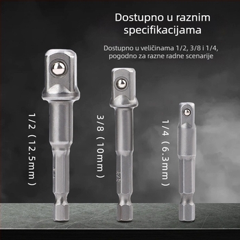 Topson Adapter za električnu bušilicu i odvijač, spojni štap, 3/8 adapter glava, visoko ugljična čelična
