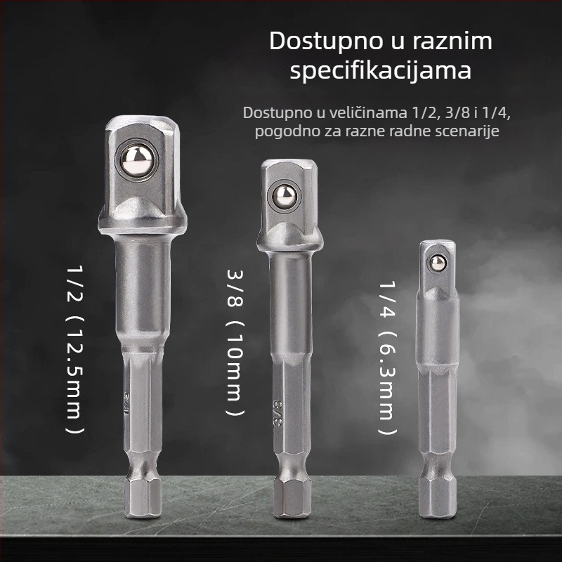 Topson Adapter za električnu bušilicu i odvijač, spojni štap, 3/8 adapter glava, visoko ugljična čelična