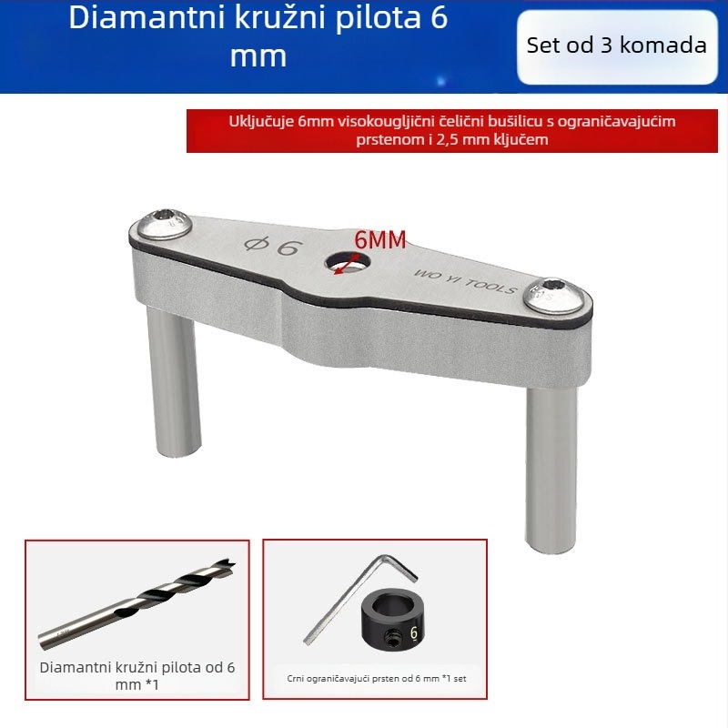 Woyi Tools Dijamantni alat za pozicioniranje za drvenu industriju – vodič za bušenje ravnih rupa s vertikalnim središnjim čepom