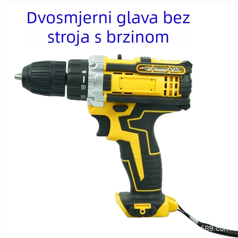 21V ručna bušilica s udarnim pogonom, dvostruka brzina, tri funkcije, punjiva litijska baterija, automatsko zaključavanje čahure