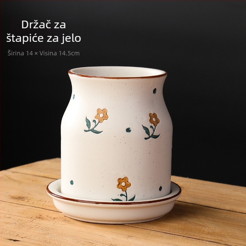 Long Yixuan Japanski stil mat keramički set posuda za začine s pladnjem, poklopcem i žlicom