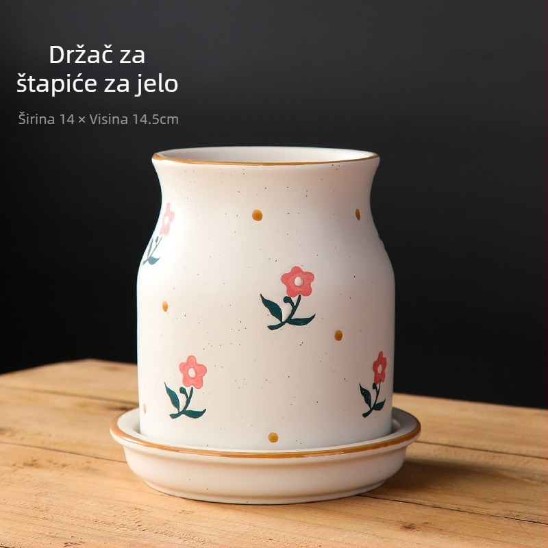 Long Yixuan Japanski stil mat keramički set posuda za začine s pladnjem, poklopcem i žlicom