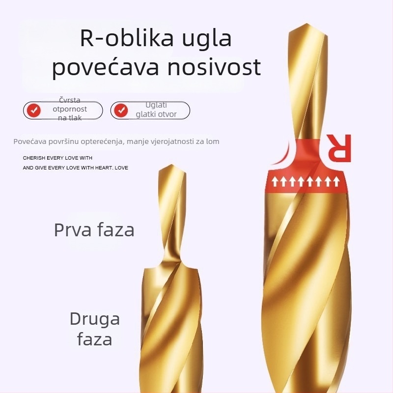 Titlovi ne mogu biti završeni: nedostaju specifične engleske tehničke karakteristike. Na temelju dostupnih podataka: HSS krokno bušilica s šesterokutnim držačem za drvo.