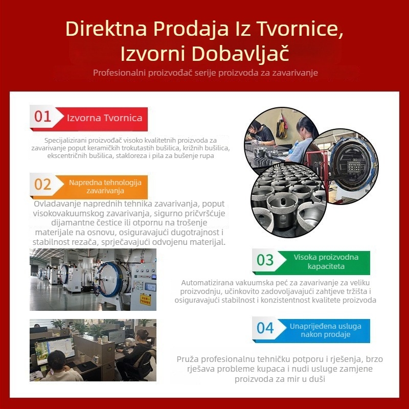 Kutna brusilica dijamantski otvorivač za rupe, M14, nagnuti dijamantni zubi, za mramor, keramiku i kamen