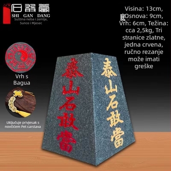 Feng Shui kamen ukras za dvorište, dnevni boravak i ured - Taishan prirodni kamen, retro stil, poklon kutija
