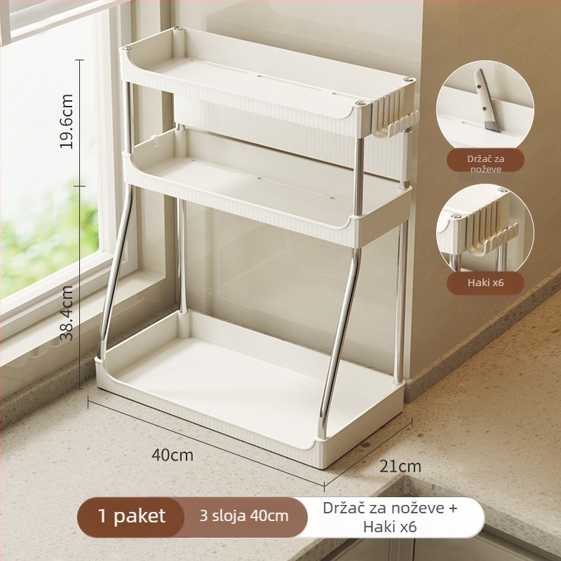 Višeslojni pokretni stalak za začine, PET materijal, kuhinja