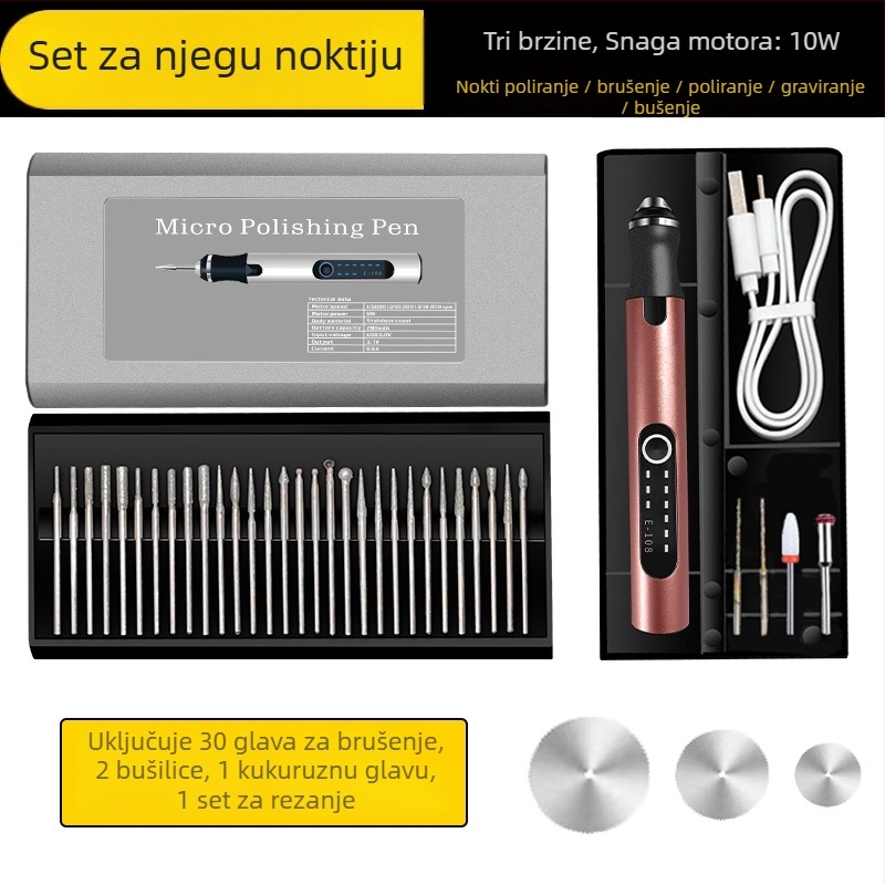Električno pero za manikuru - bušenje i brušenje — graviranje, poliranje, rezanje — punjiva litijska baterija, 20000 RPM, 3,7–5V, Fengyida