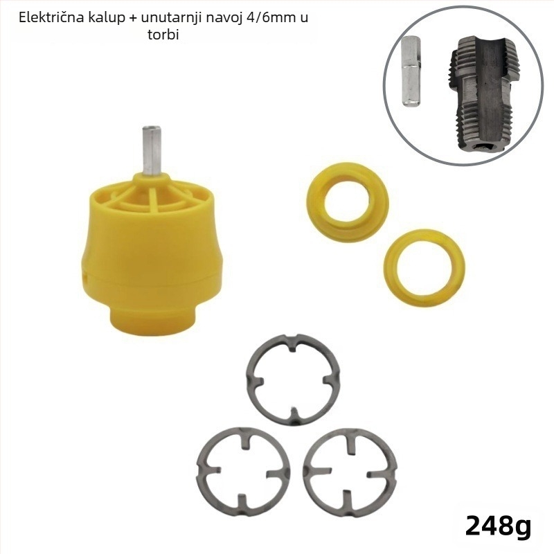 6-dijelni set die i tap za PVC/NPT, ručni, višestruke specifikacije, 60° konusni navoj za cijevi