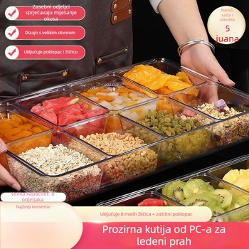 Kutija za Ice Powder sastojke, set alata za štand, kutija za začine, mala kutija za sastojke – set za prikaz voćne salate (plastika)
