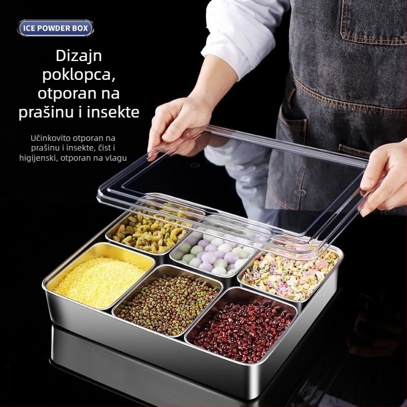 Kutija za Ice Powder sastojke, set alata za štand, kutija za začine, mala kutija za sastojke – set za prikaz voćne salate (plastika)