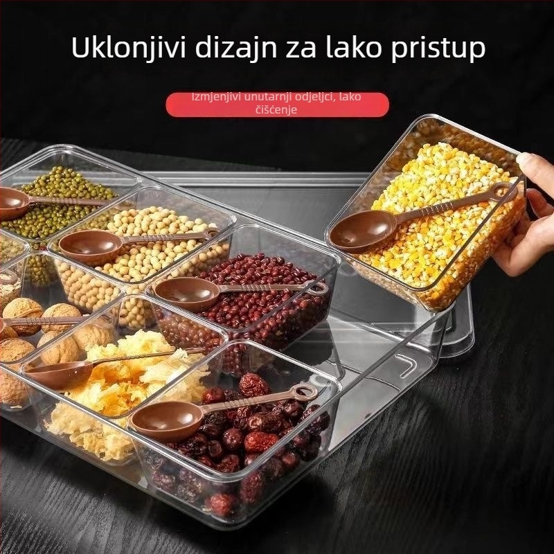 Kutija za Ice Powder sastojke, set alata za štand, kutija za začine, mala kutija za sastojke – set za prikaz voćne salate (plastika)